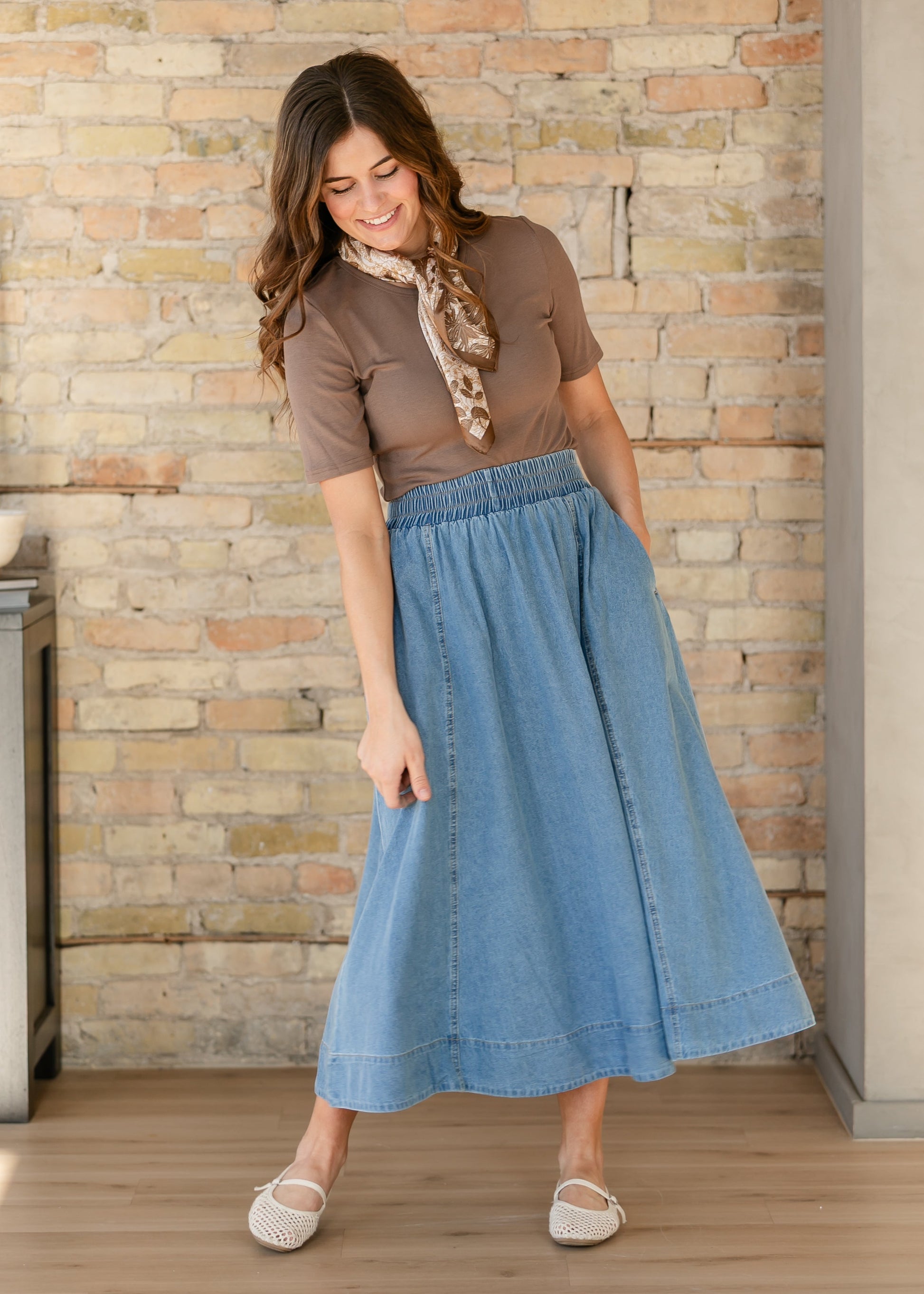 Denim A-Line Maxi Skirt IC Skirts