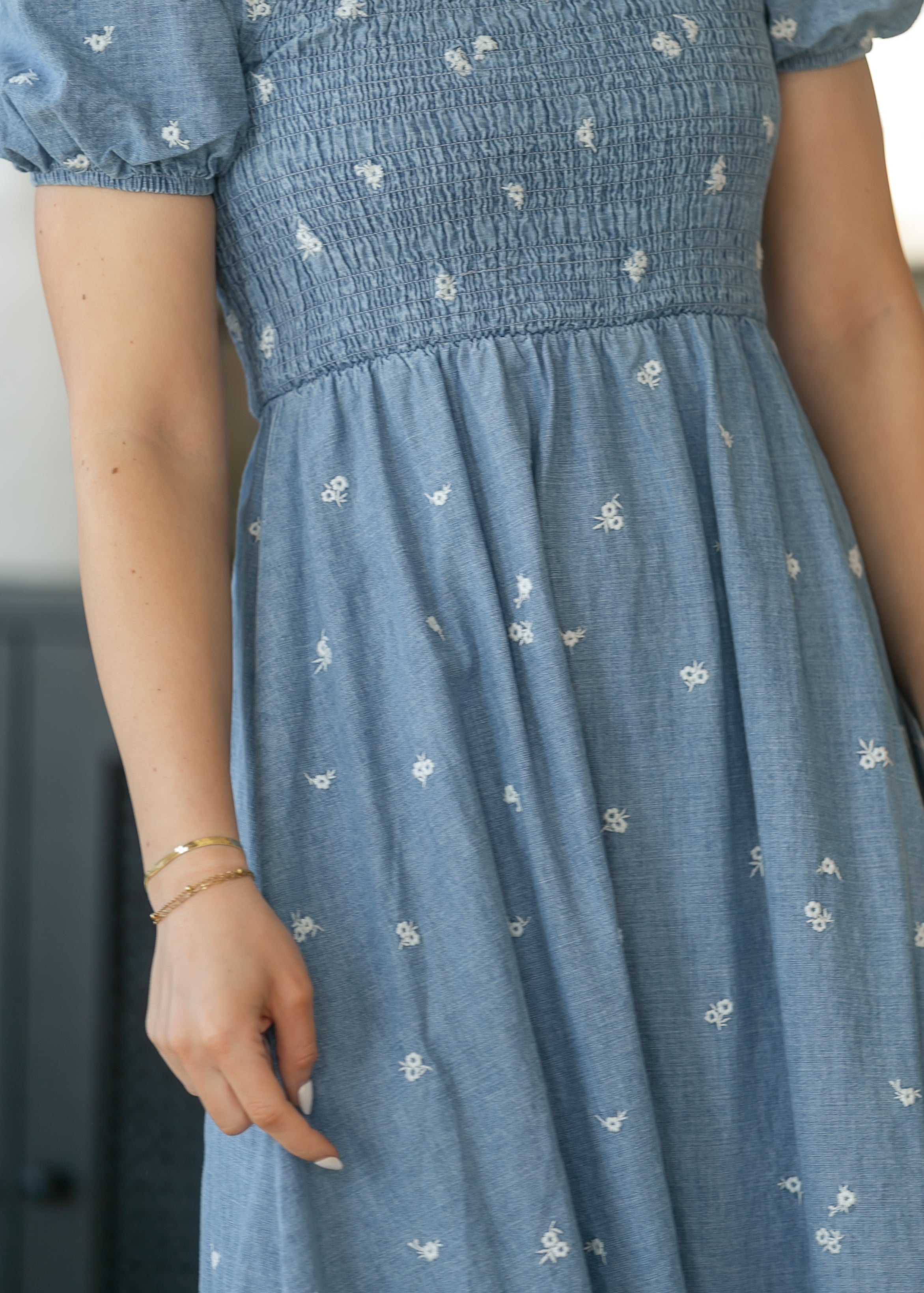 chinese dress ladies Ivanah Navy Smocked Maxi Dress – JO+CO