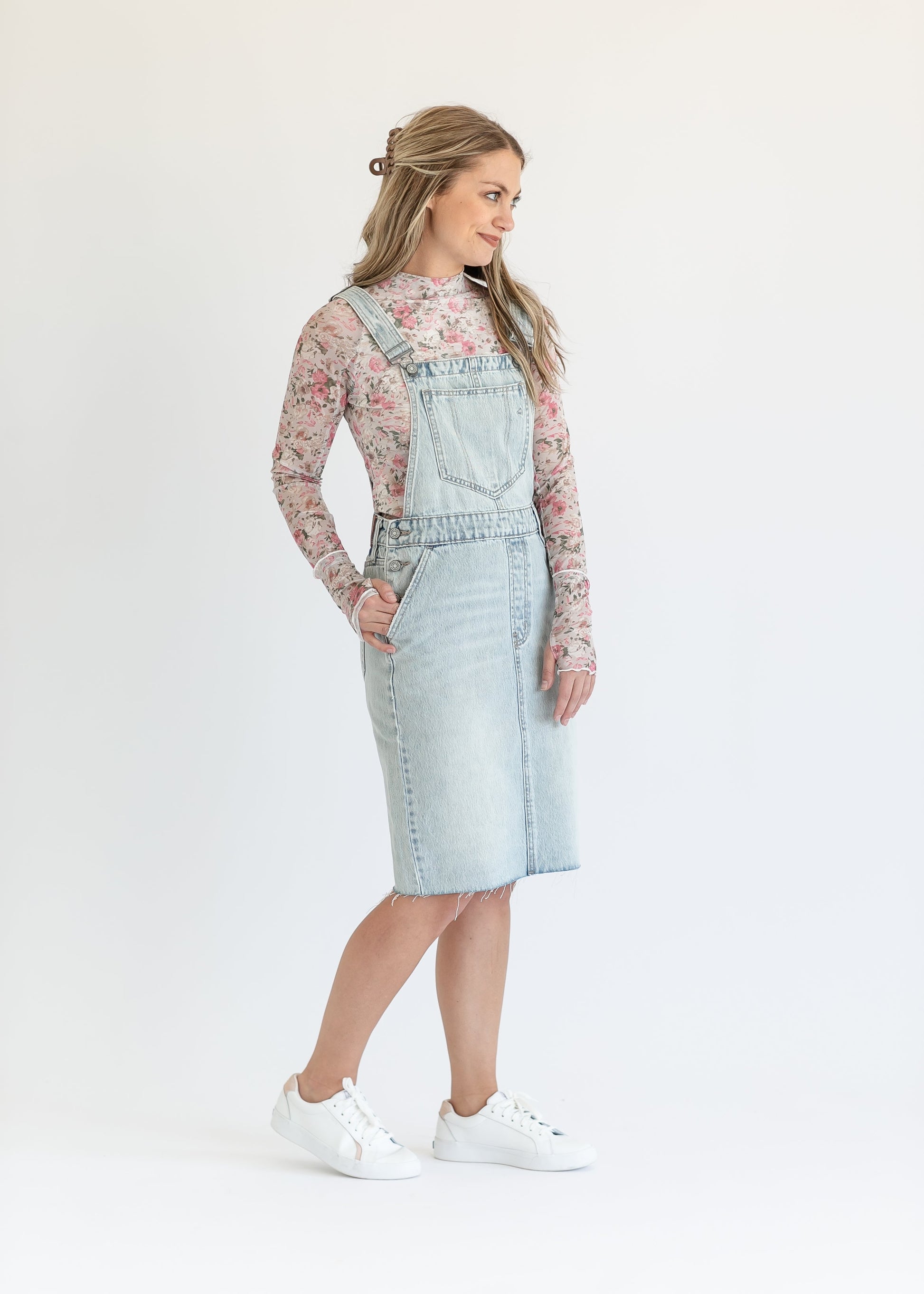denim jumper midi dress Denim Jumper Midi Dress Large