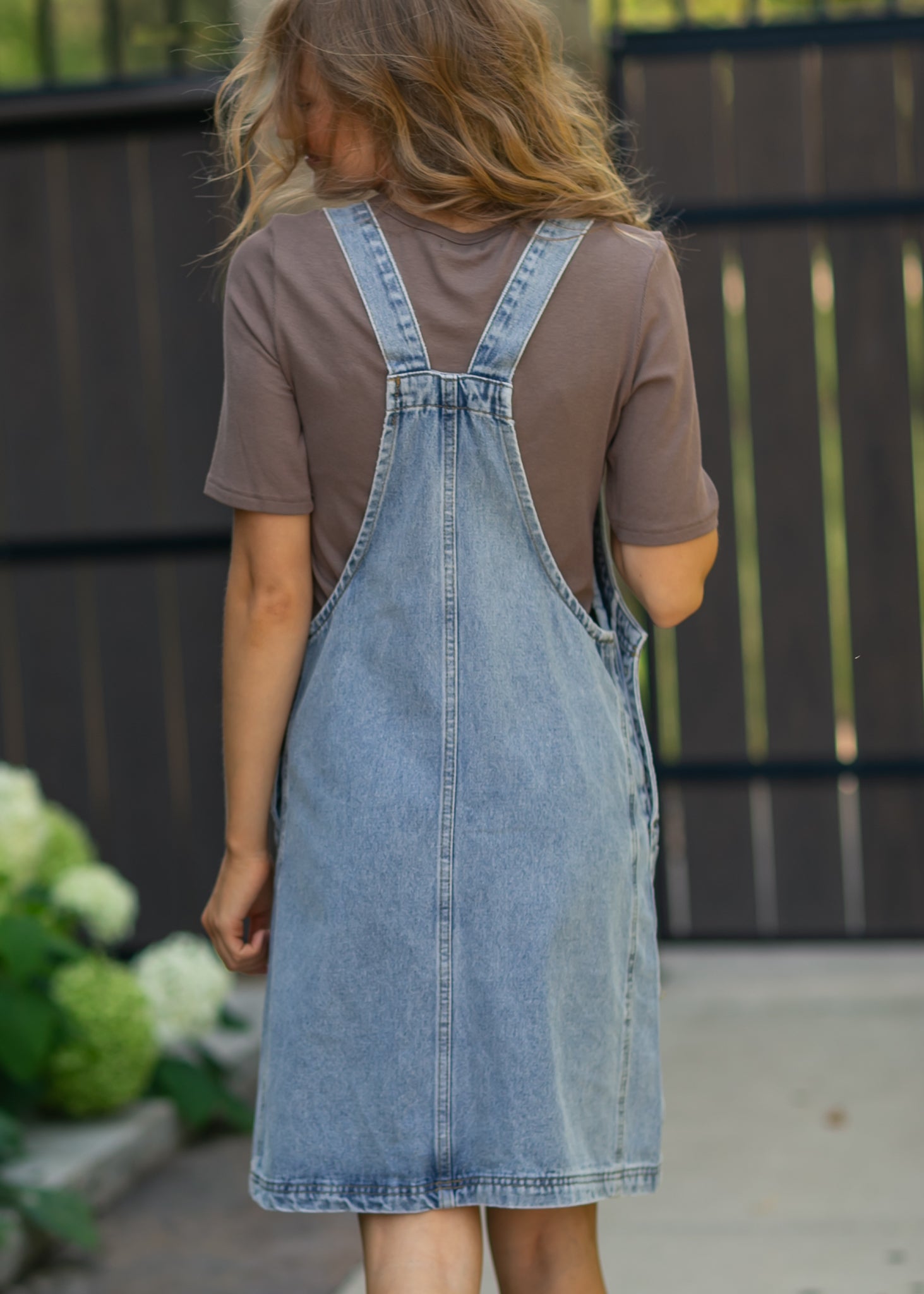 Denim Overall Midi Dress
