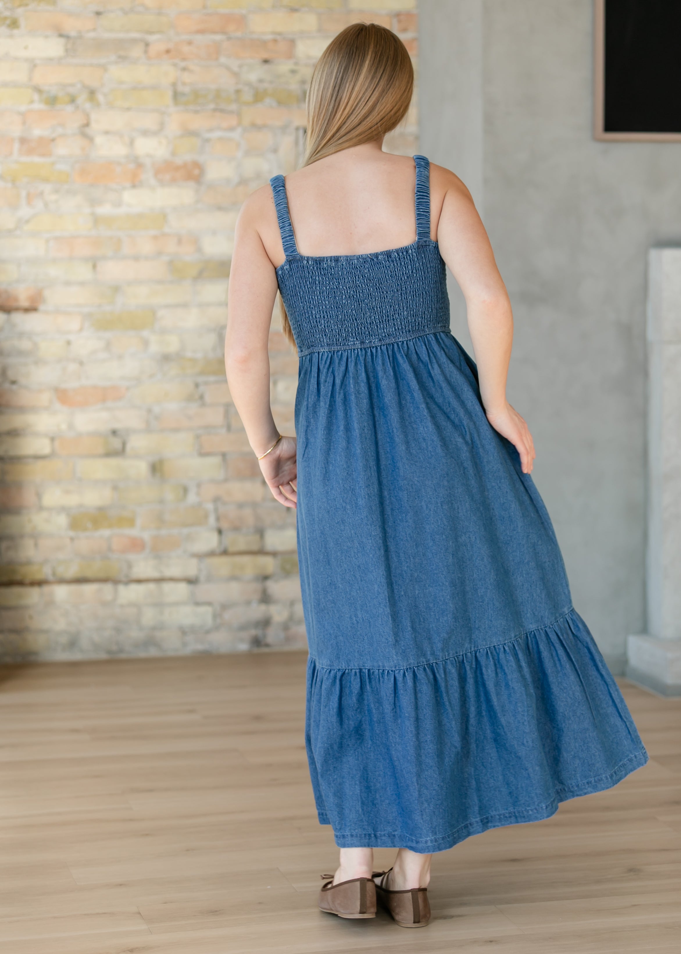 maxi denim dresses for women Lonnie Dress (1XL) casual look Topshop denim maxi dress with