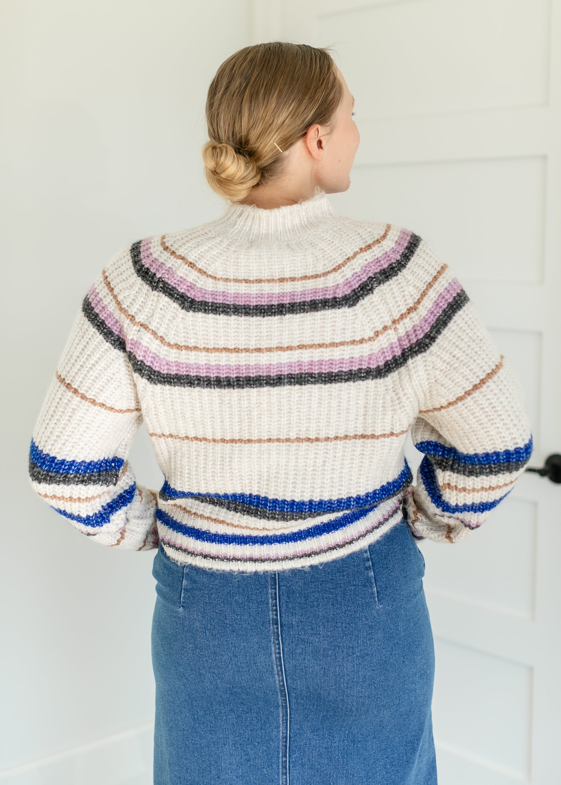 Desmond Knit Stripe Sweater FF Tops