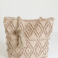 Diamond Pattern Knit Tote Bag Accessories