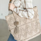 Diamond Pattern Knit Tote Bag Accessories