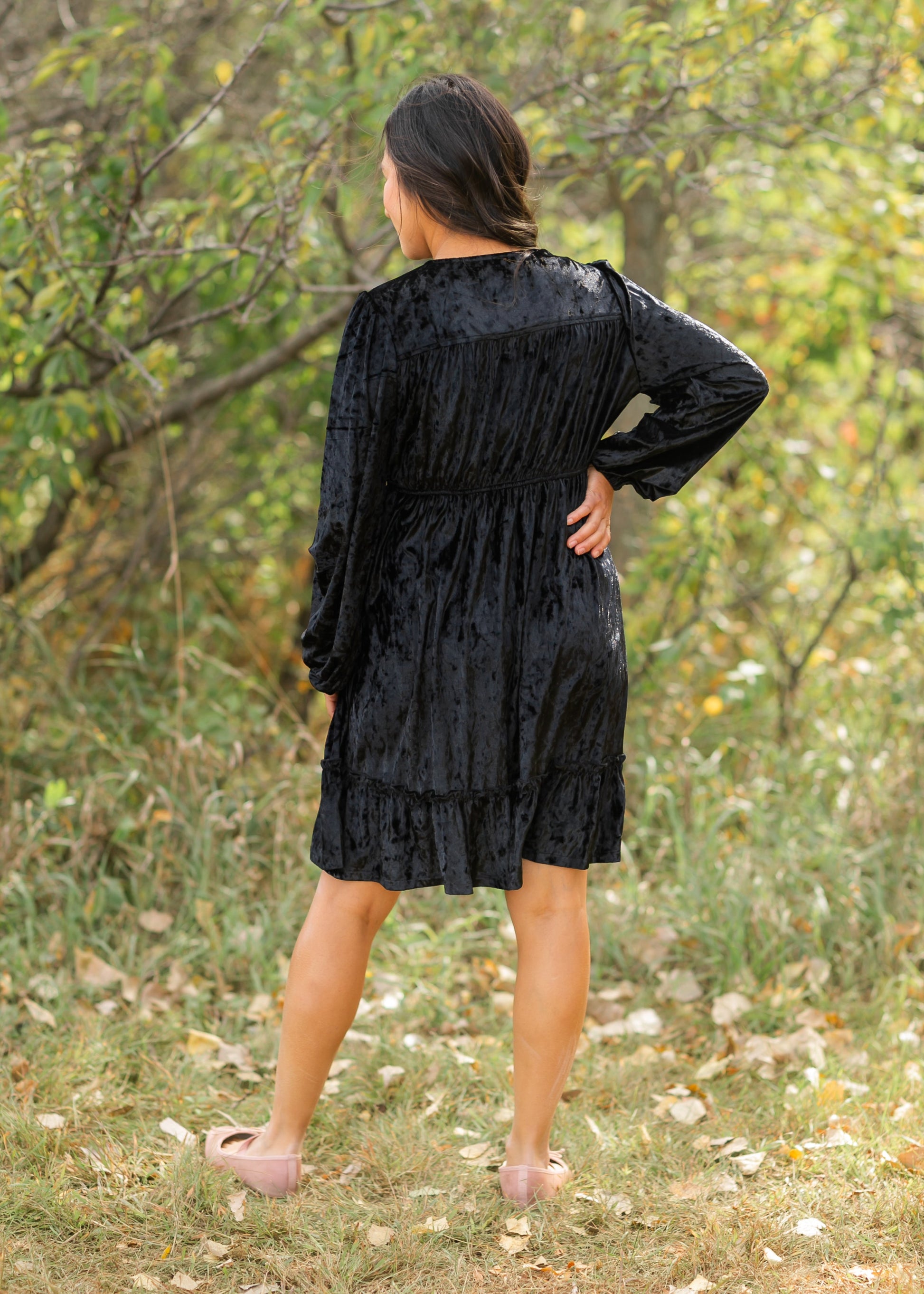 crushed velvet midi dress Mabel V-Front Crushed Velvet Midi Dress Teal