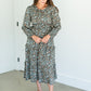 Ditsy Floral Cinched Waist Ruffled Dress FF Dresses