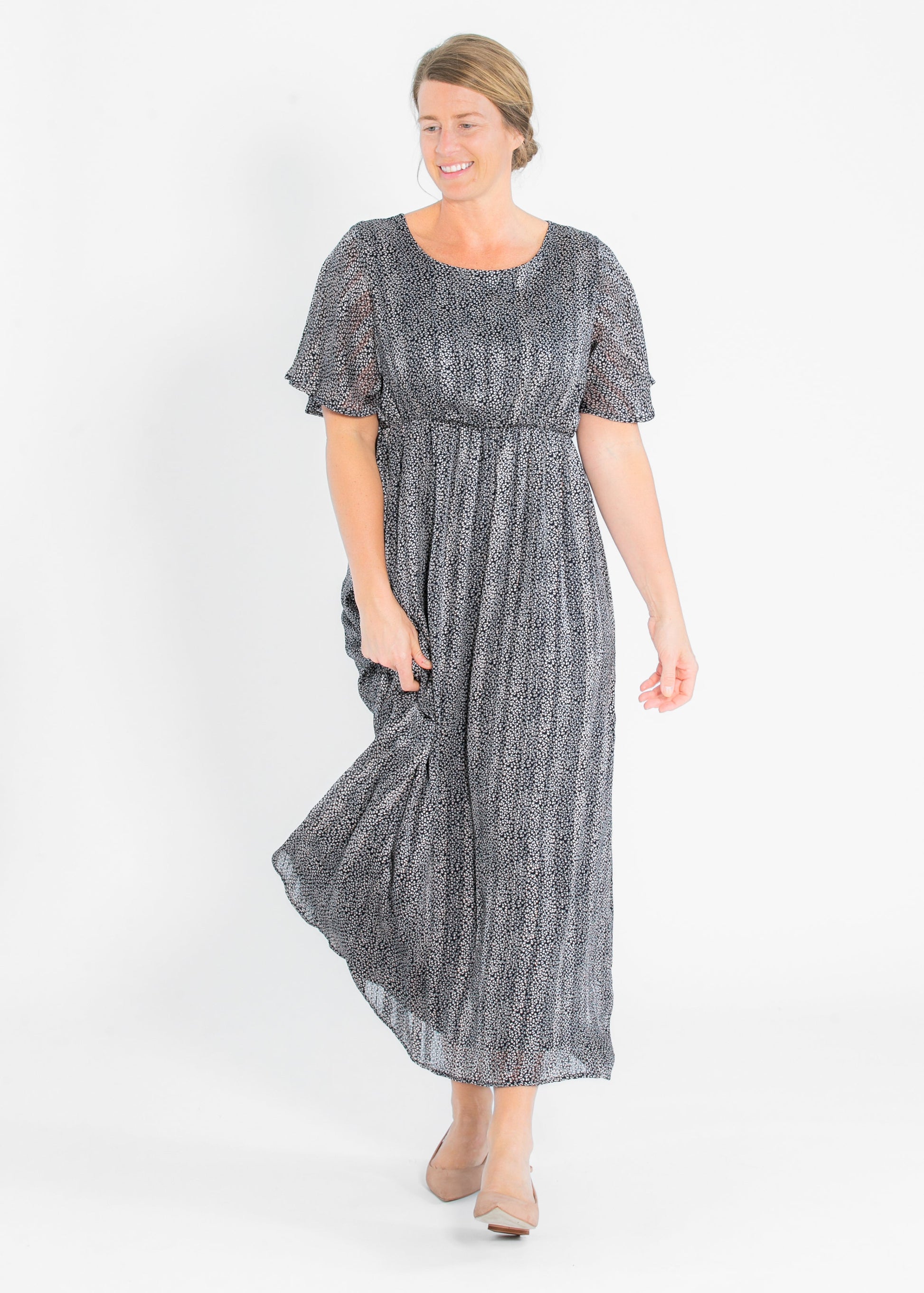 Ditsy Floral Flutter Sleeve Maxi Dress - FINAL SALE Inherit Co. Ditsy Floral Flutter Sleeve Maxi Dress - FINAL SALE Inherit Co.
