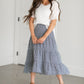 Ditsy Floral Side-Zip Tiered Midi Skirt Skirts