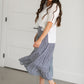 Ditsy Floral Side-Zip Tiered Midi Skirt Skirts