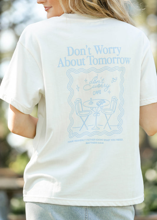 Don't Worry Cafe Graphic T-shirt FF Tops