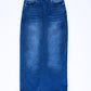 Donna Medium Wash Long Denim Skirt IC Skirts