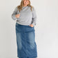 Donna Medium Wash Long Denim Skirt IC Skirts