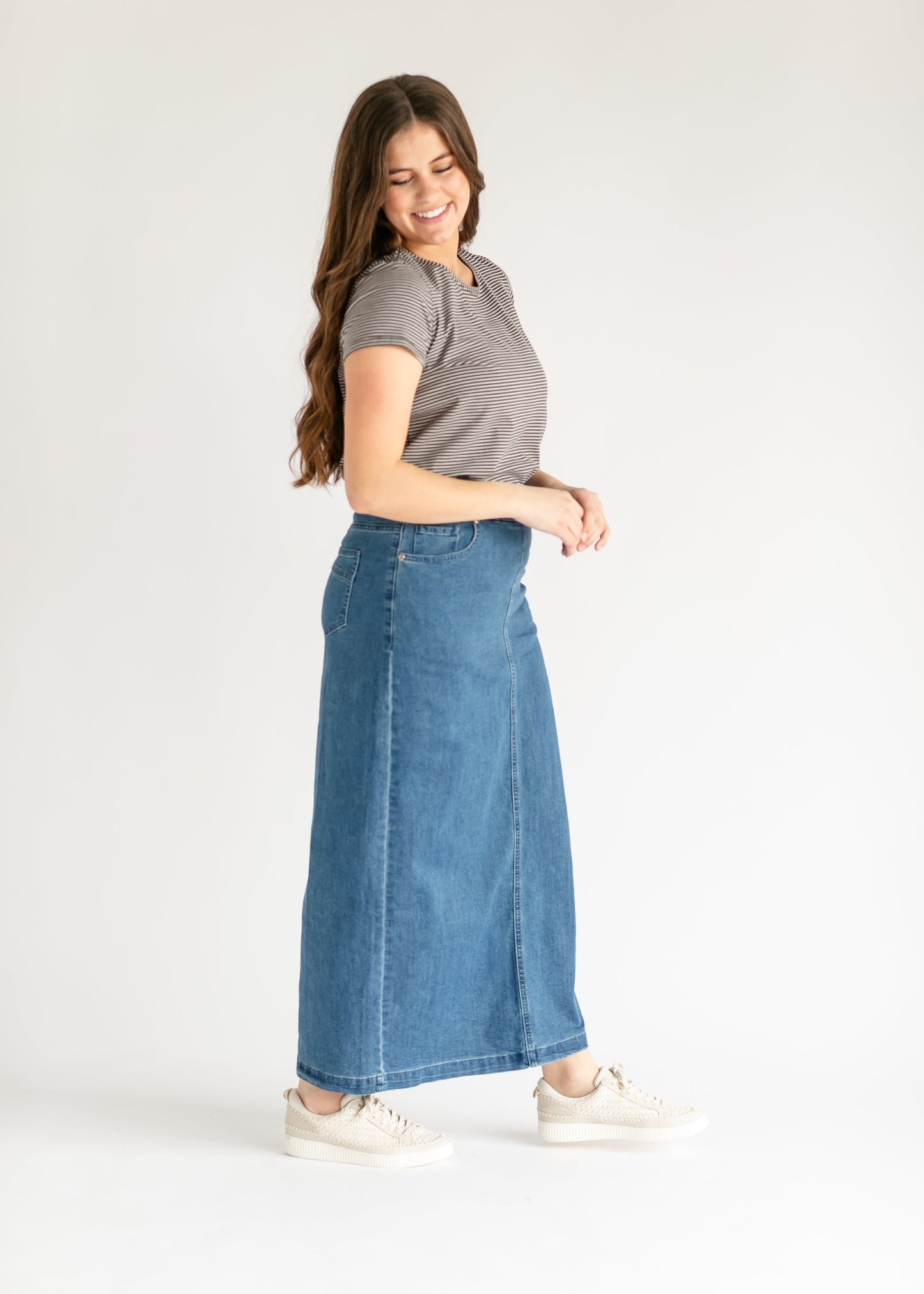 Donna Medium Wash Maxi Skirt - COMING SOON IC Skirts