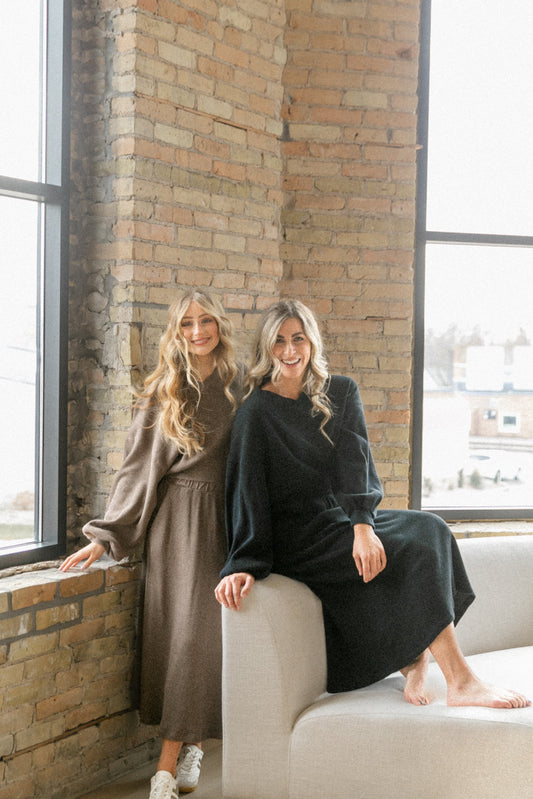 DOORBUSTER - Lynette Waffle Thermal V-Neck Set - FINAL SALE IC Tops