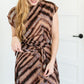 Draped Front Satin Print Midi Dress FF Dresses