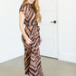 Draped Front Satin Print Midi Dress FF Dresses