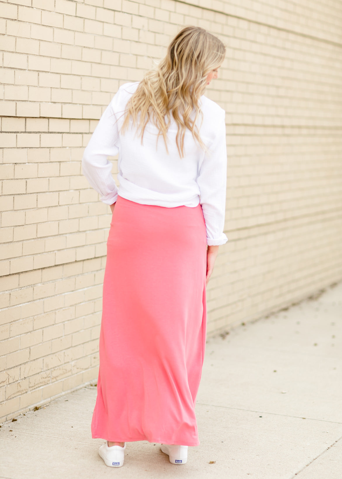 Drawstring A-line Maxi Skirt Skirts