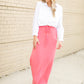 Drawstring A-line Maxi Skirt Skirts