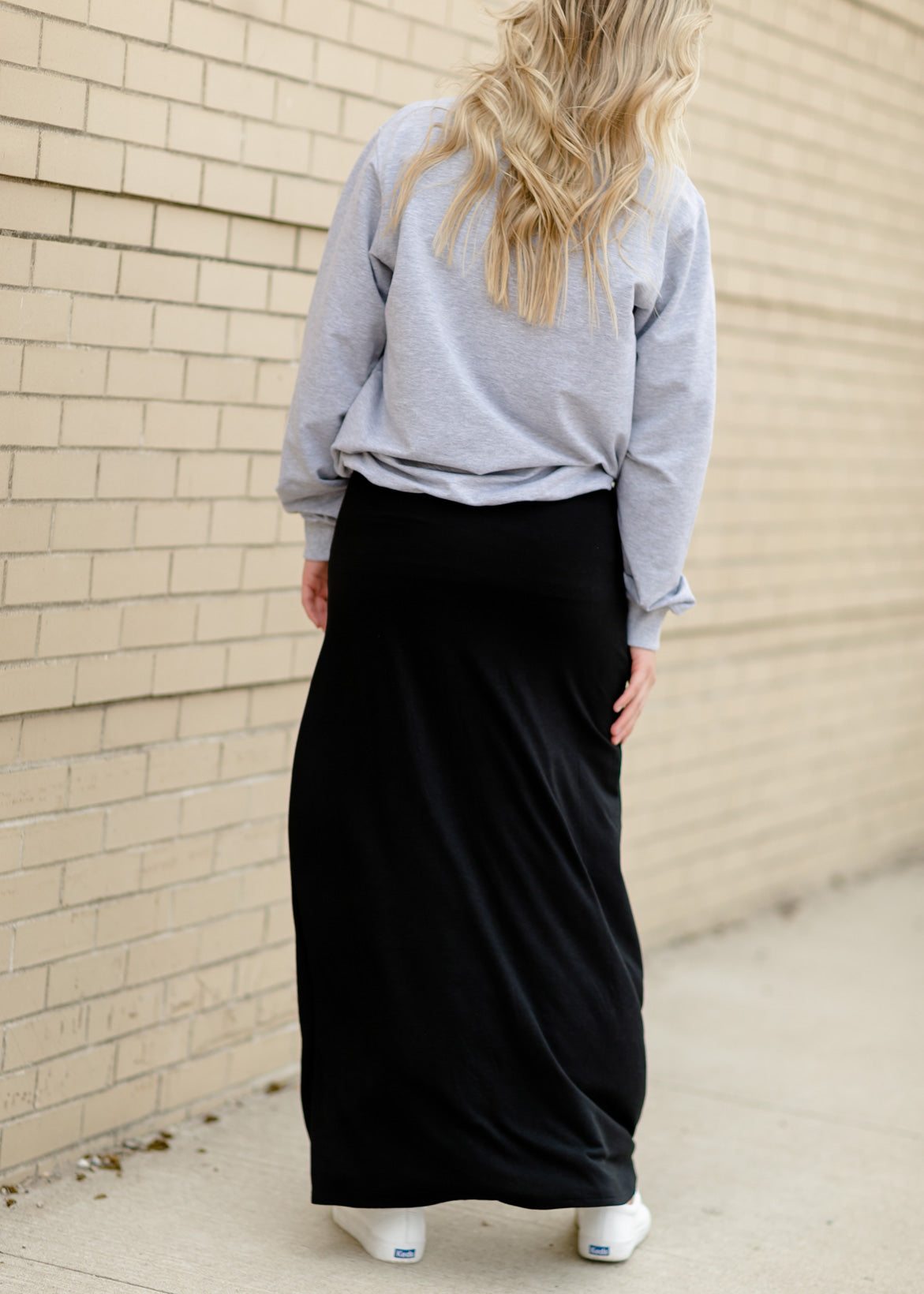 Drawstring A-line Maxi Skirt Skirts