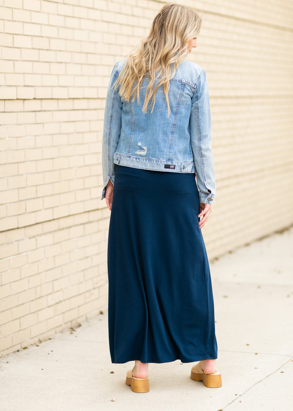 Drawstring A-line Maxi Skirt Skirts