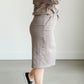 Drawstring Knit Midi Skirt FF Skirts