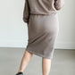 Drawstring Knit Midi Skirt FF Skirts