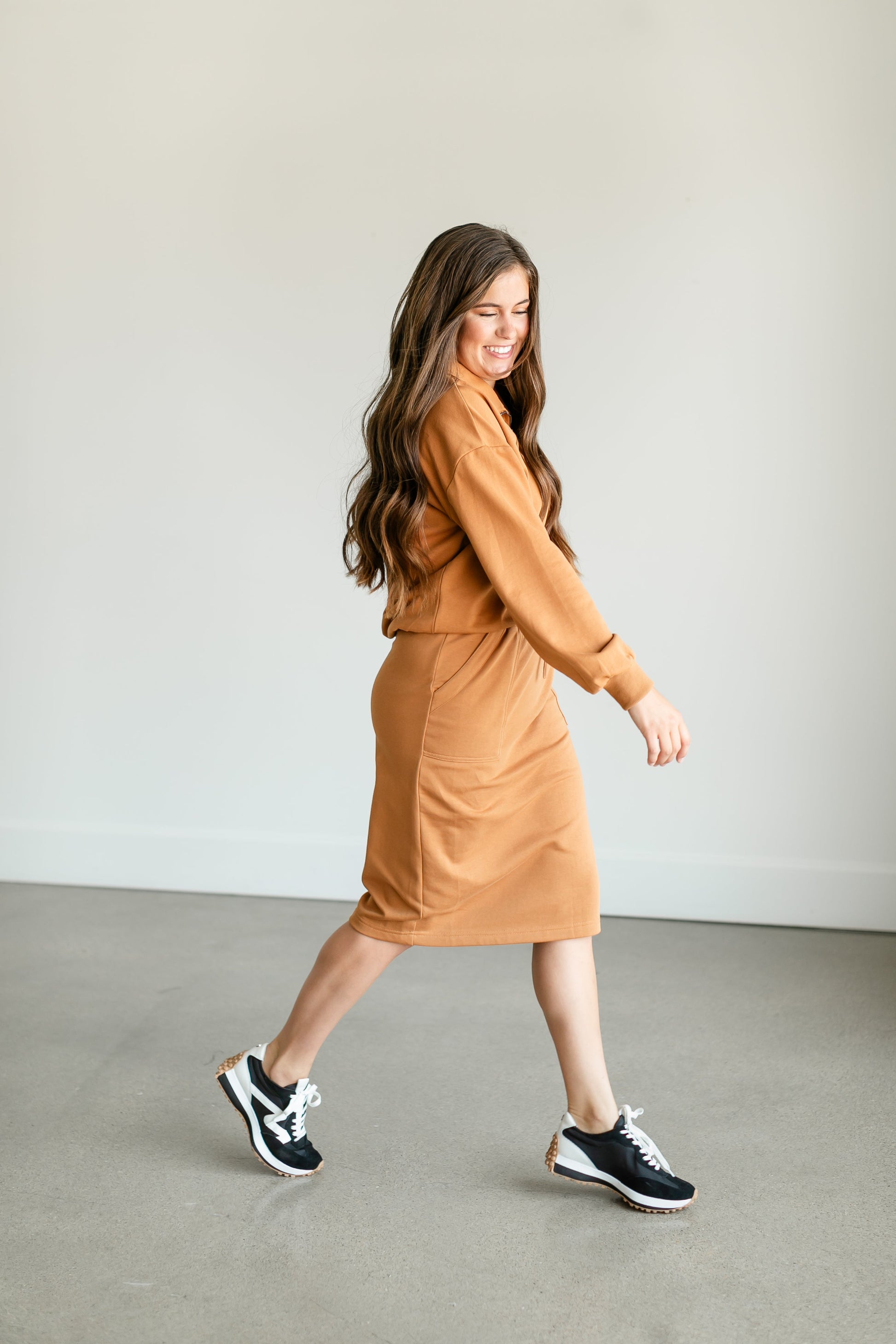 Drawstring Knit Midi Skirt FF Skirts