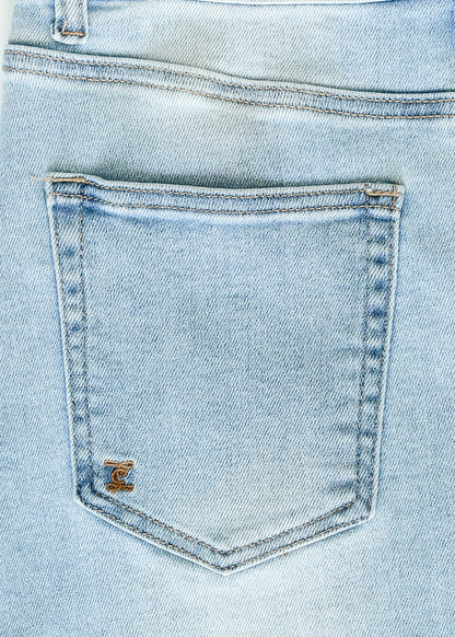 Drew Raw Hem Midi Denim Skirt IC Skirts