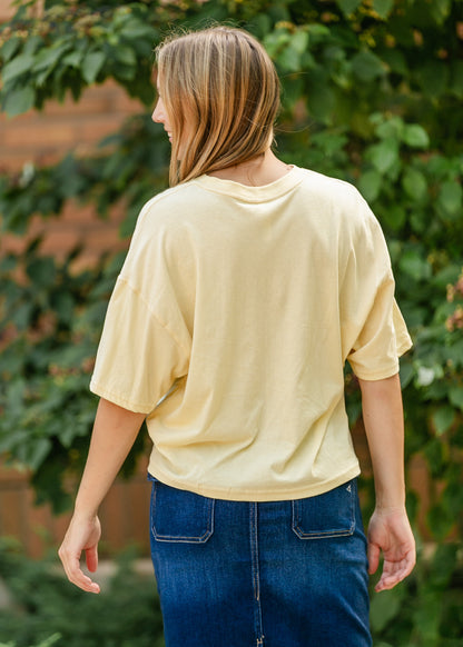 Drop Shoulder Short Sleeve T-Shirt FF Tops