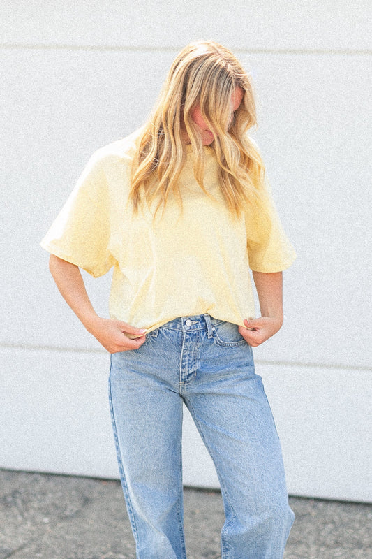 Drop Shoulder Short Sleeve T-Shirt FF Tops