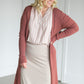 Duster Single Button Ribbed Cardigan Tops