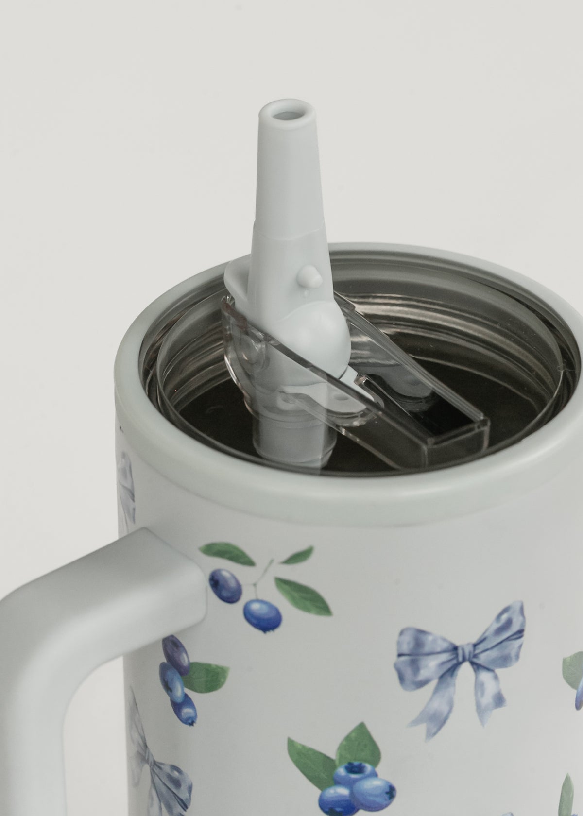Dusty Blue Blueberry Bow Spill Free Tumbler Gifts