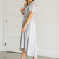 Dusty Blue High Low Midi Dress Dresses