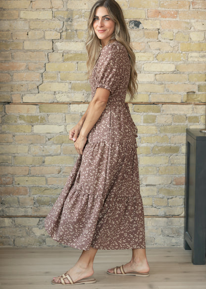 Dusty Plum Belted Midi Dress FF Dresses