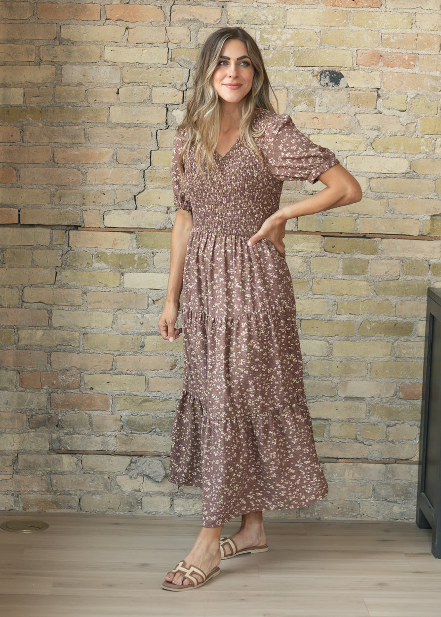 Dusty Plum Belted Midi Dress FF Dresses S