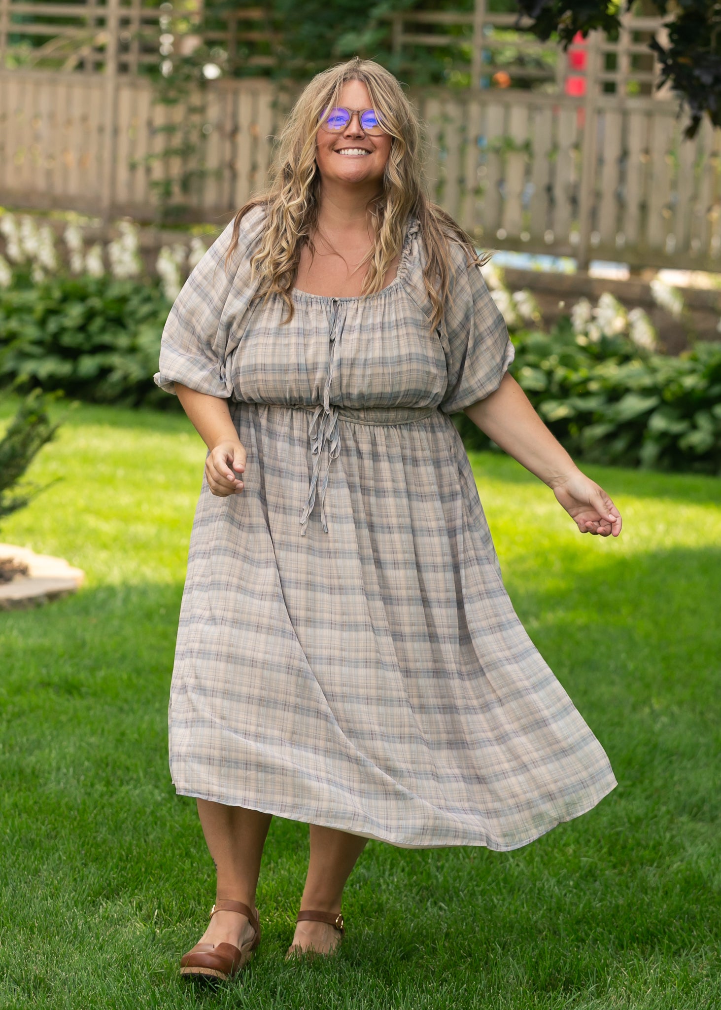 Dyer Plaid Midi Dress FF Dresses
