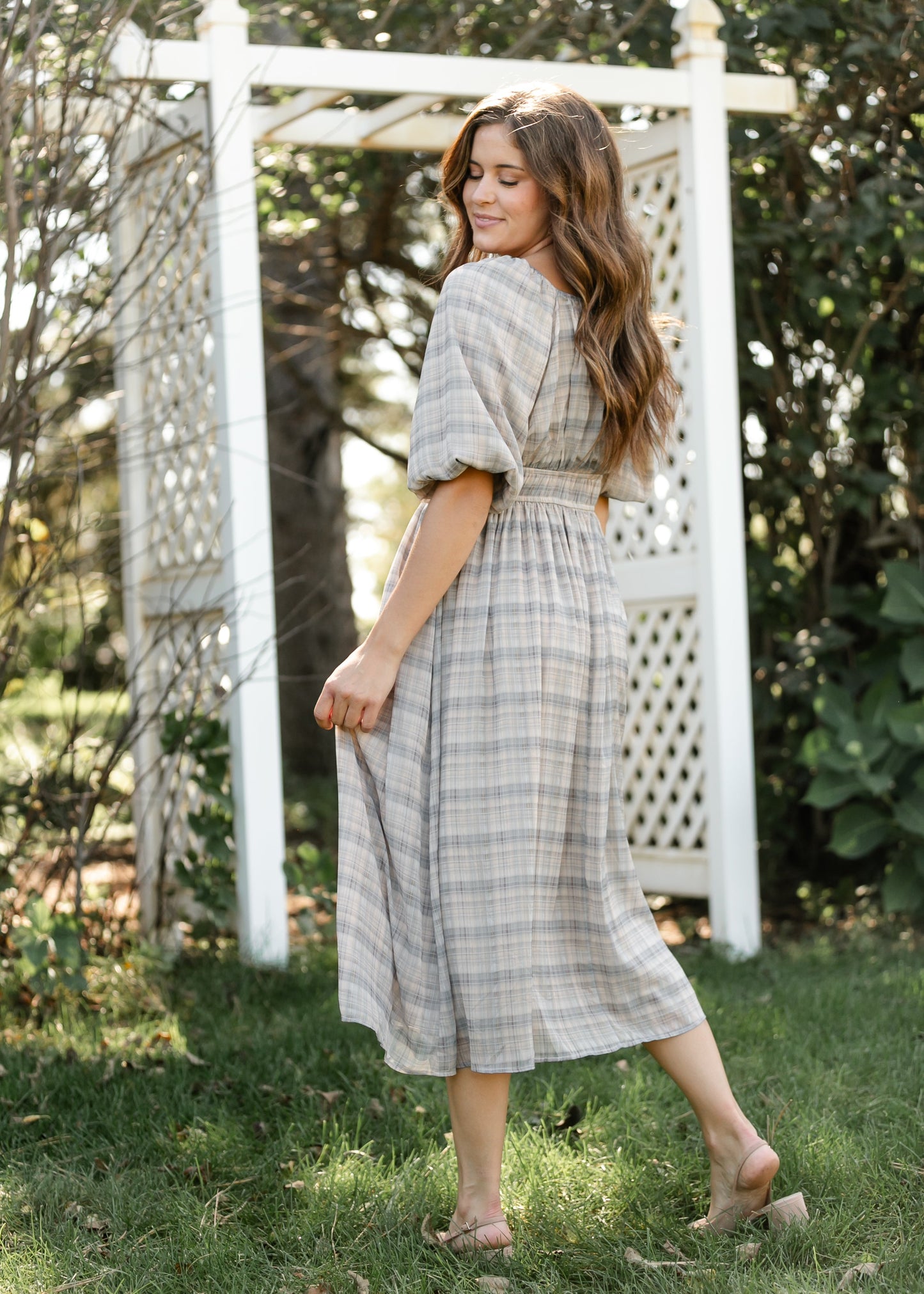 Dyer Plaid Midi Dress FF Dresses
