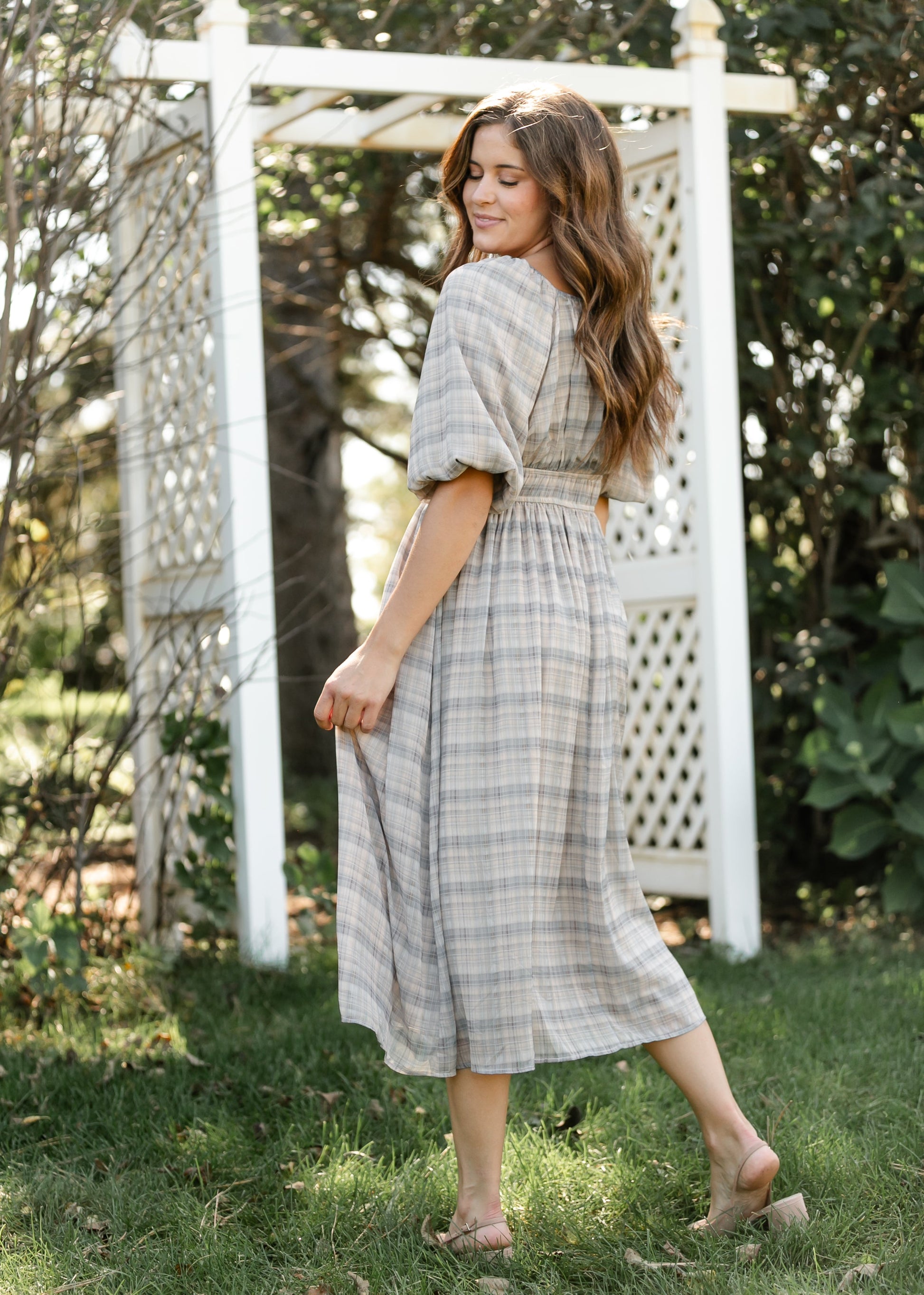 Dyer Plaid Midi Dress FF Dresses