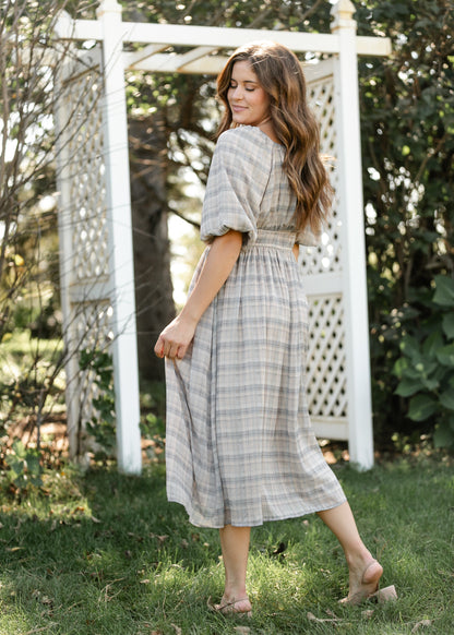 Dyer Plaid Midi Dress FF Dresses