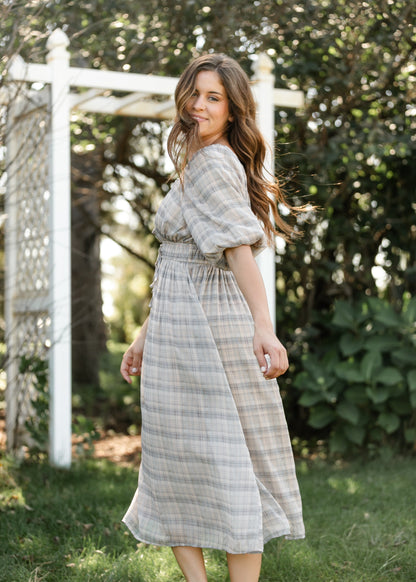Dyer Plaid Midi Dress FF Dresses