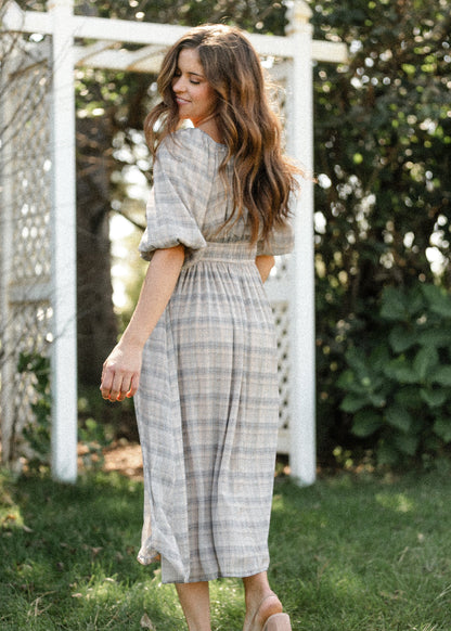 Dyer Plaid Midi Dress FF Dresses