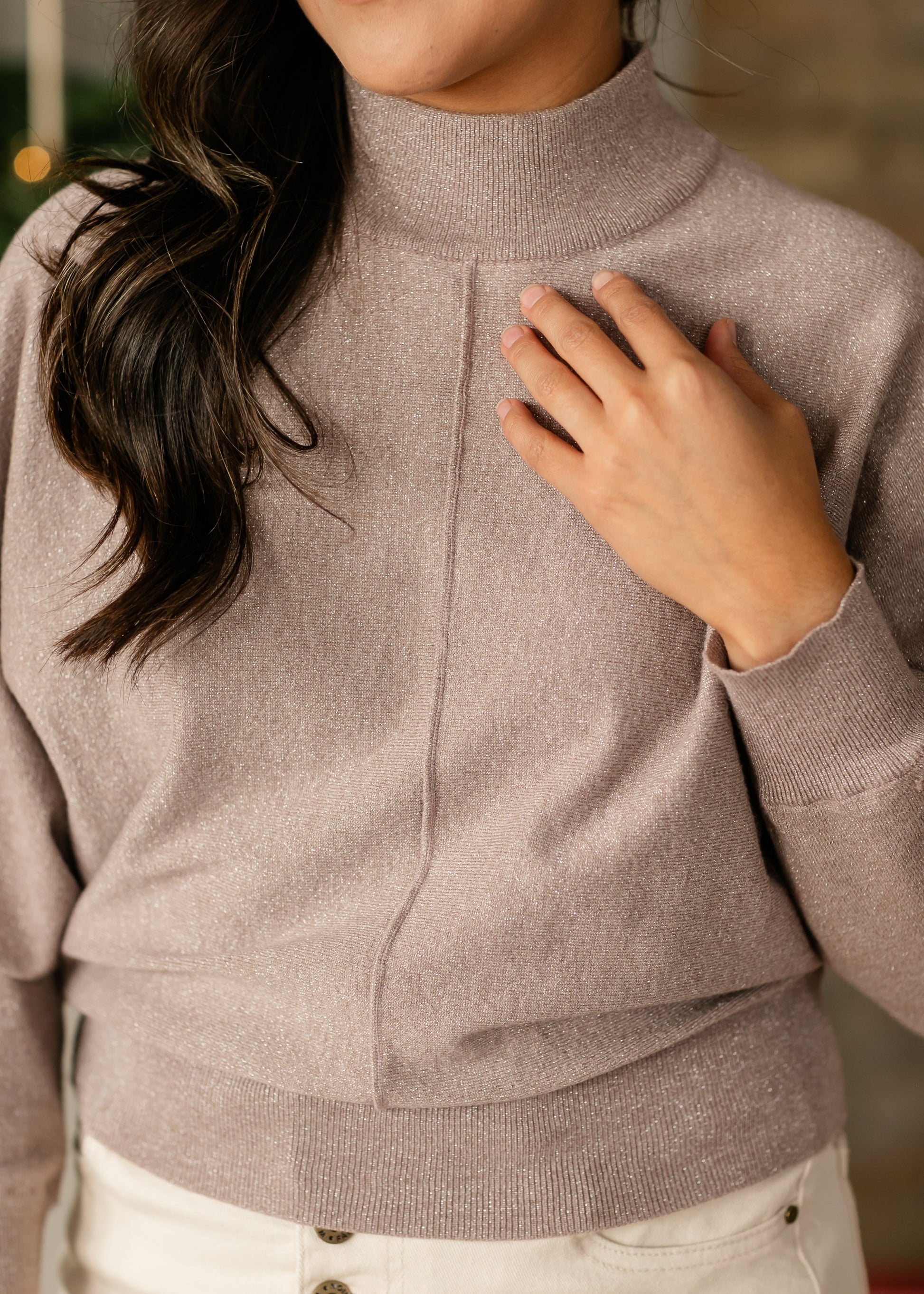 Eartha Mockneck 3/4 Sleeve Sweater FF Tops