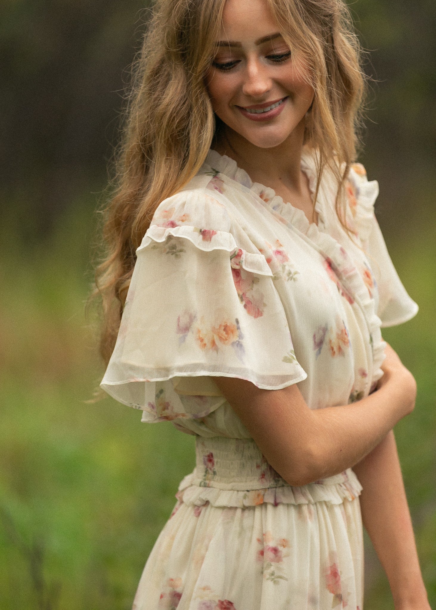 Eden Cream Floral Maxi Dress Inherit Co. Eden Cream Floral Maxi Dress Inherit Co.