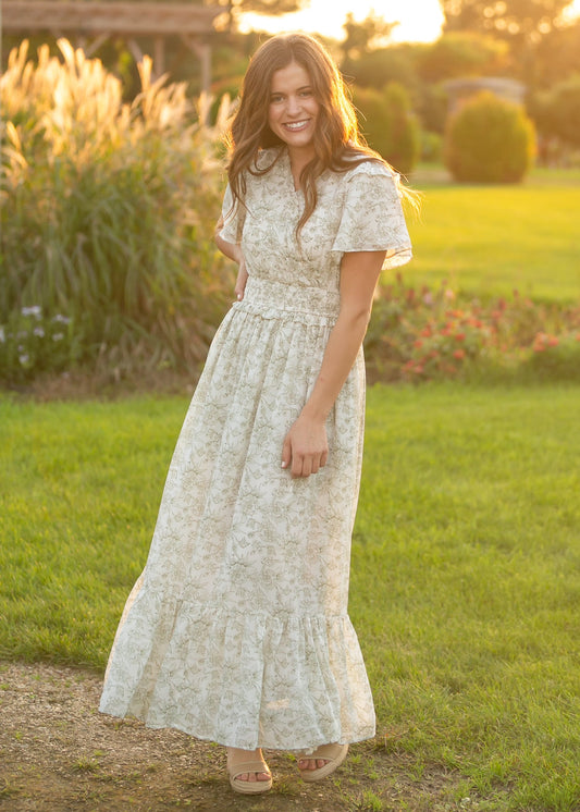 Eden Green Floral Maxi Dress IC Dresses