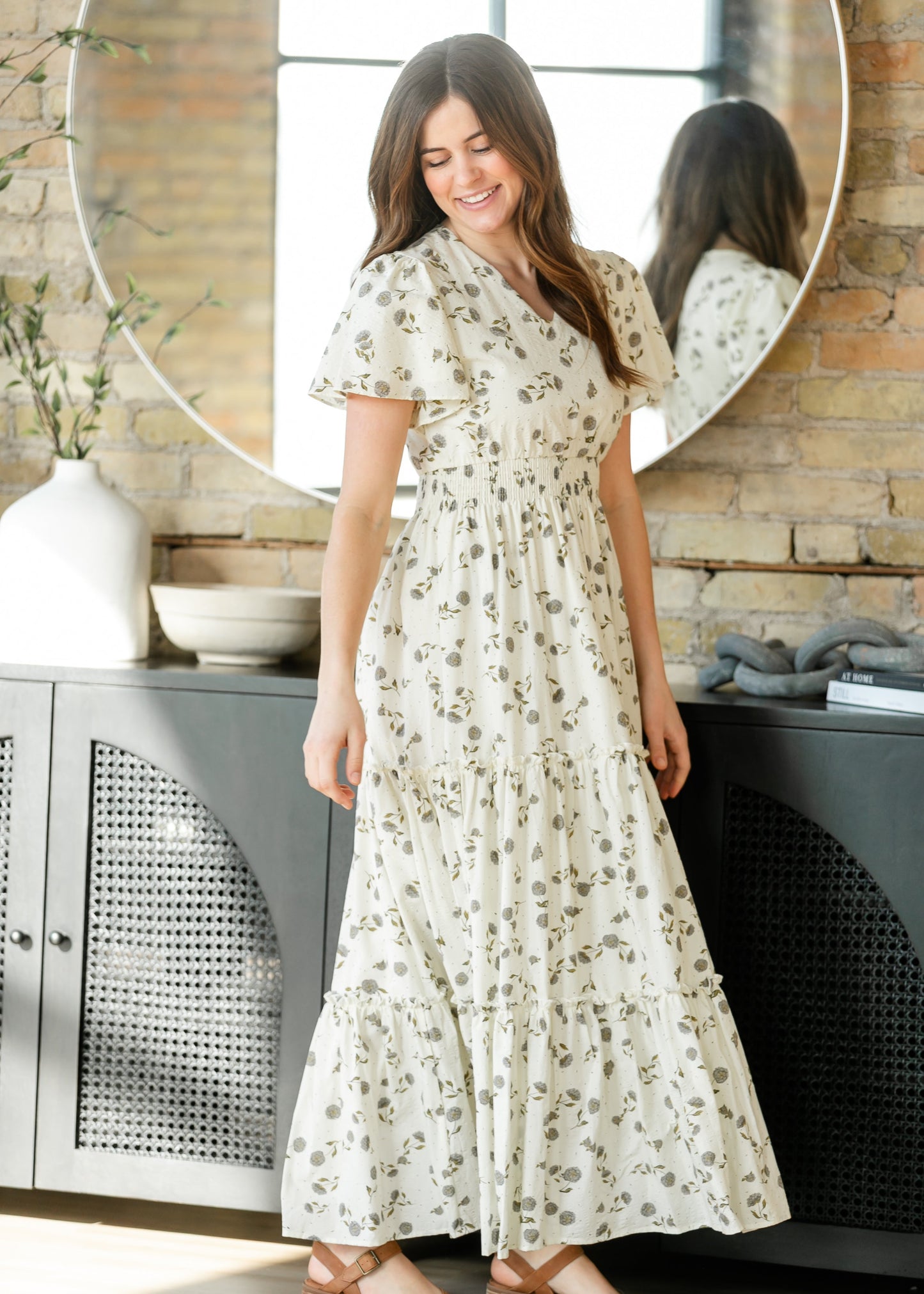 Eden Lavender Flutter Sleeve Maxi Dress FF Dresses