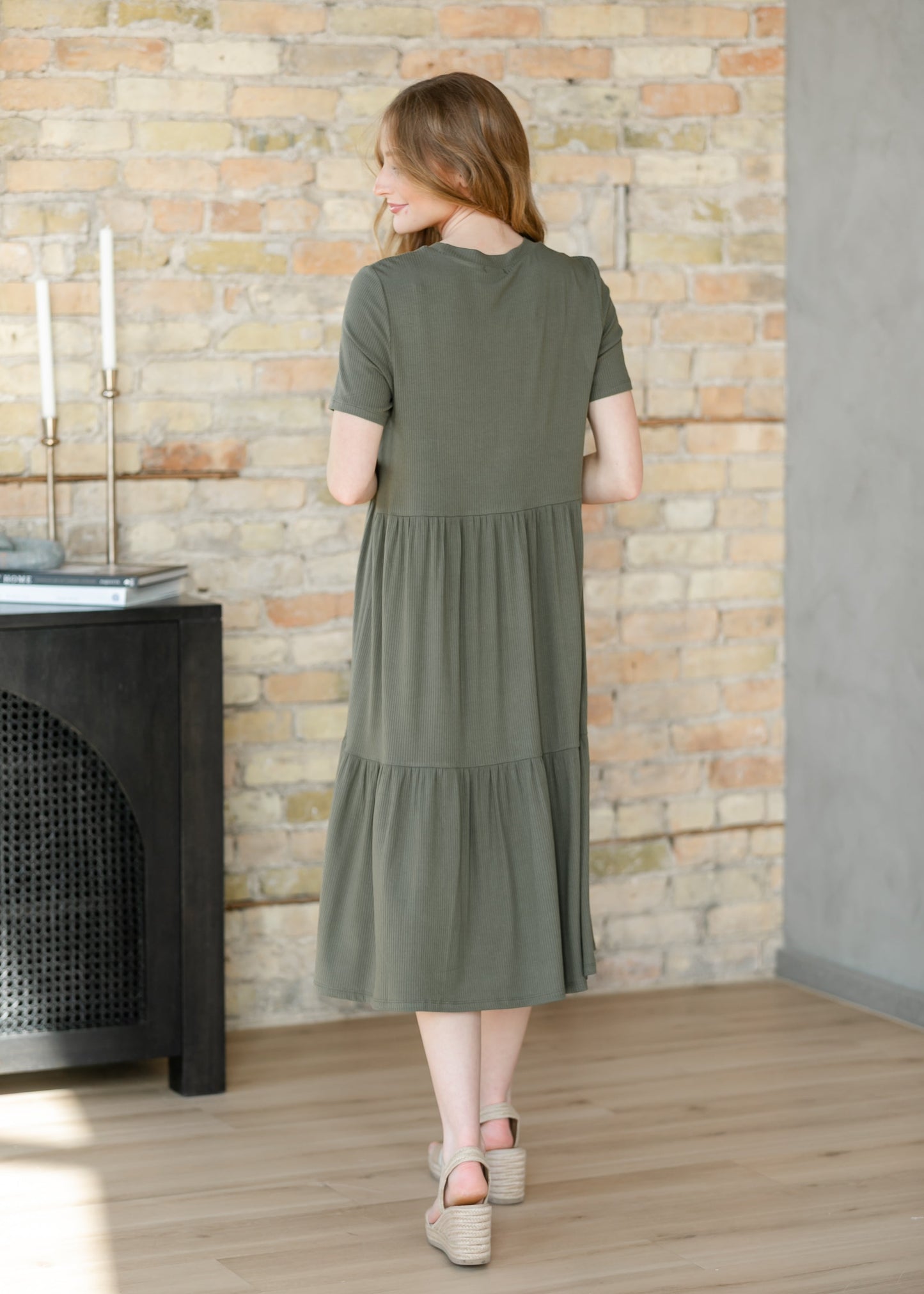 Edie Ribbed Tiered Midi Dress IC Dresses