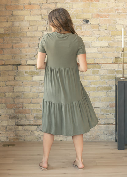 Edie Ribbed Tiered Midi Dress IC Dresses