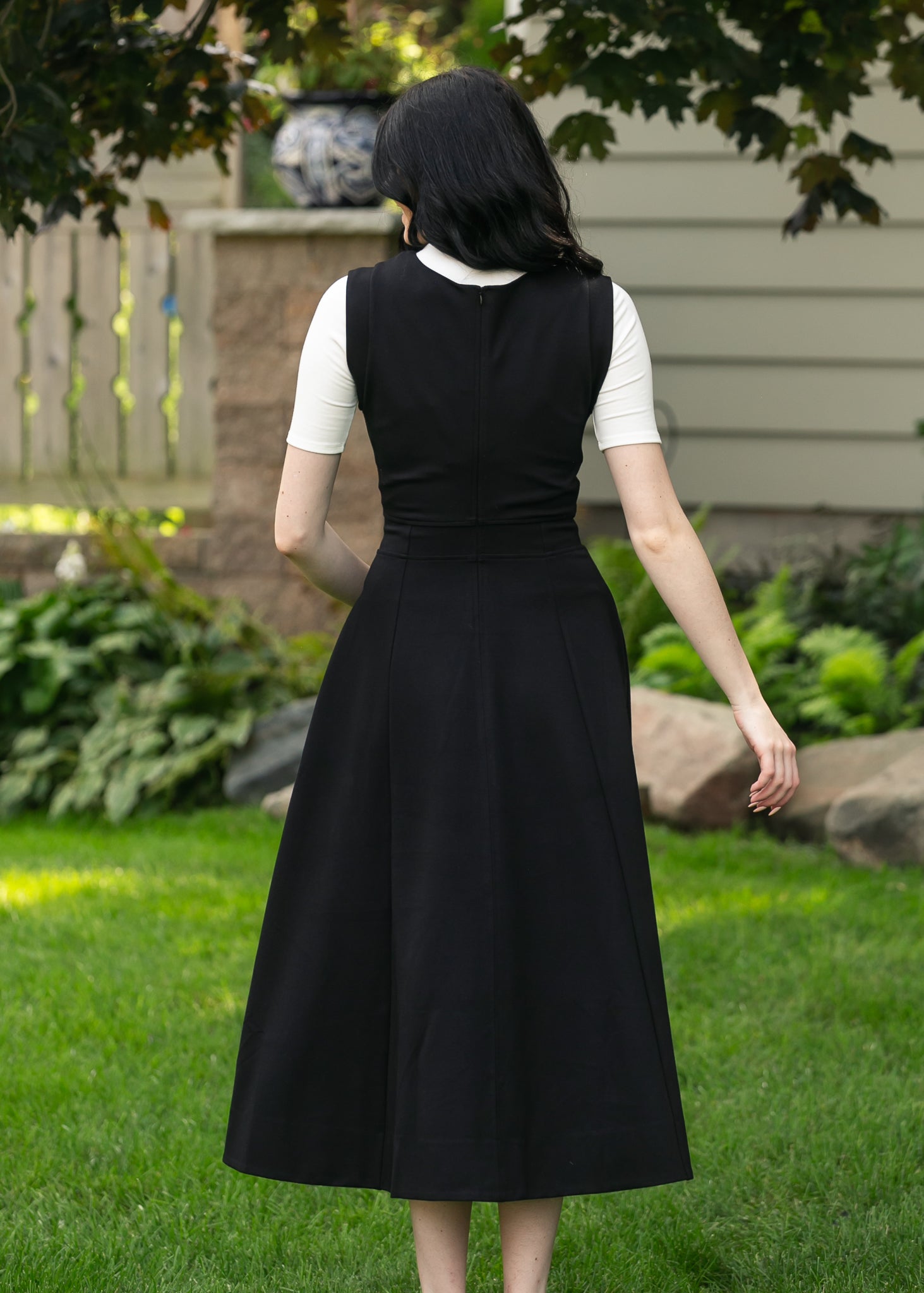 elan Camilla Black Midi Dress FF Dresses