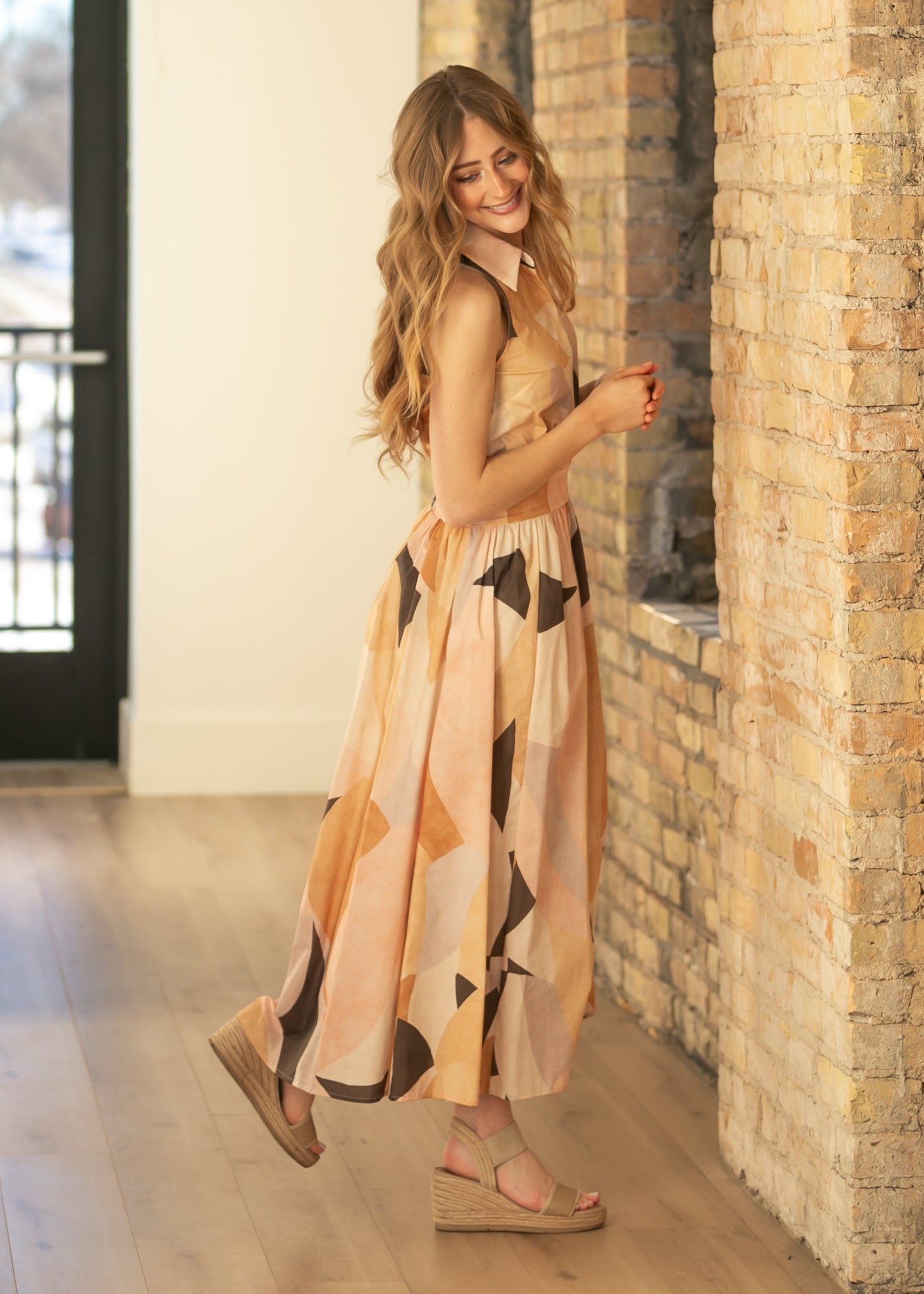 elan Collared Sleeveless Maxi Dress FF Dresses