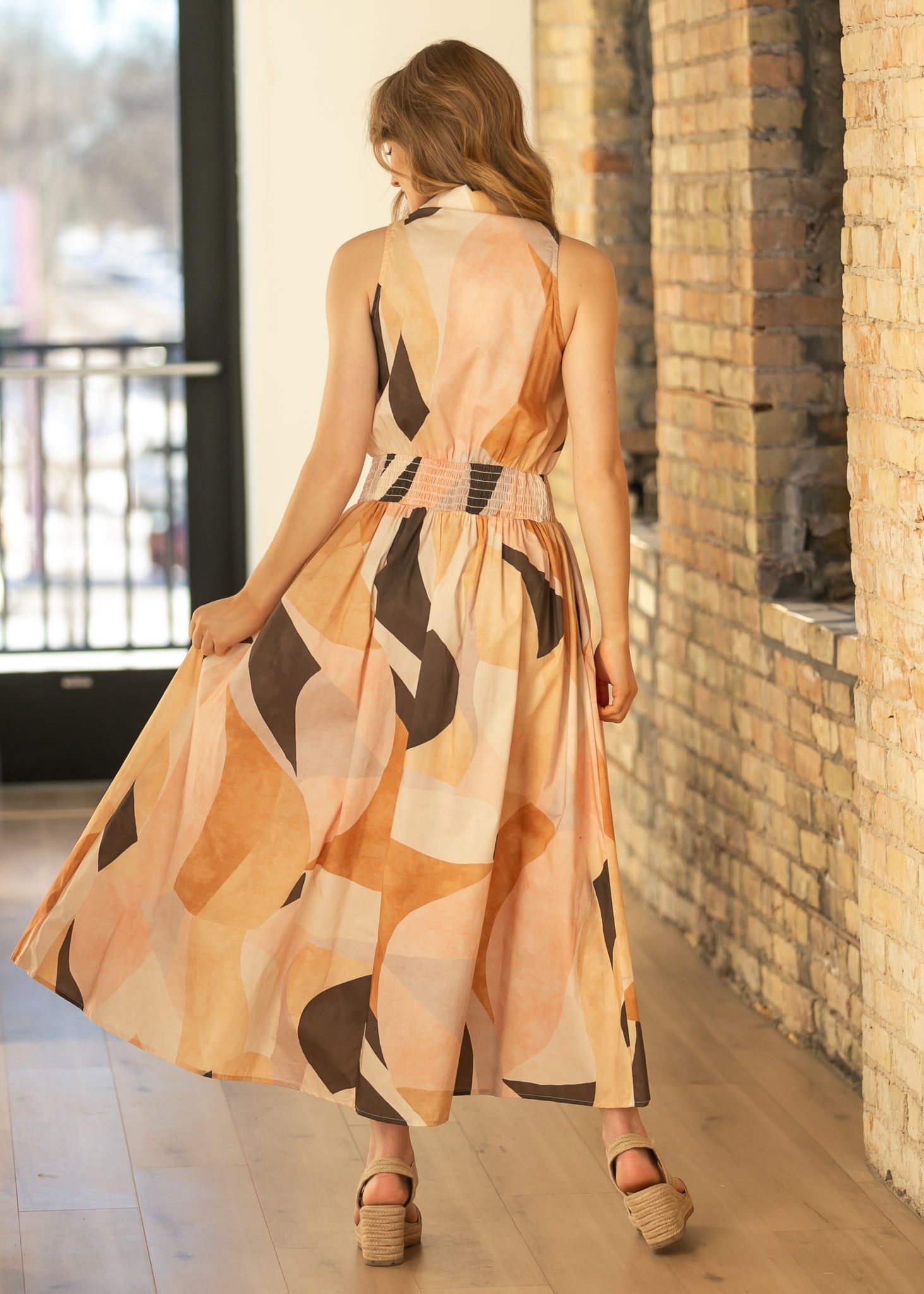 elan Collared Sleeveless Maxi Dress XS